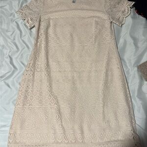 London Style Cream Lace Mini Dress